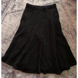 Vintage Lauren Ralph Lauren Skirt Womens Medium Black Lambswool Knit A Line Midi